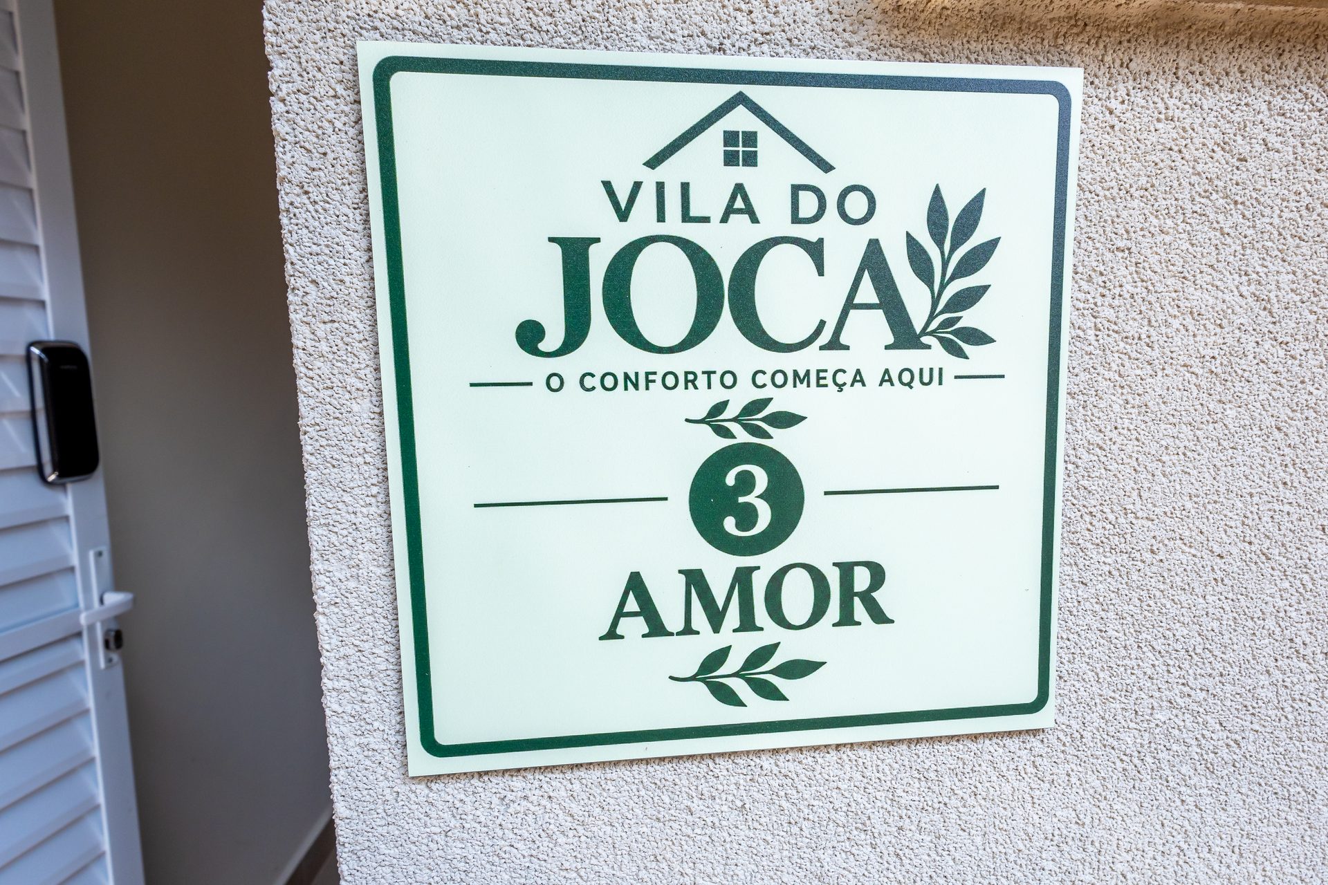 Placa do apartamento Amor